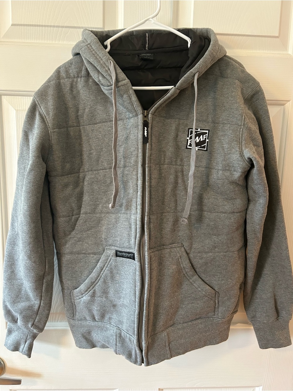 Men's Quilted Gray Hooded Puffer Jacket